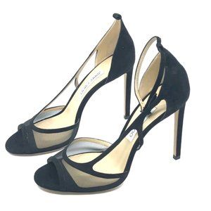 Jimmy Choo Womens Liu 100 Ankle Strap Pumps Black 10M 40EU